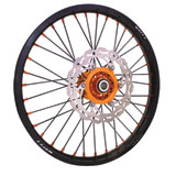 Warp 9 Complete Wheel Kit - Rear Black Rim & Spokes/Orange Hub & Nipples